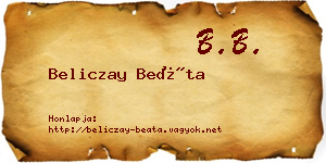 Beliczay Beáta névjegykártya