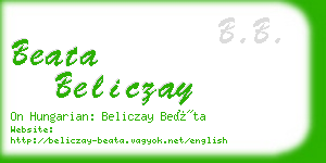 beata beliczay business card